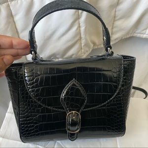 Small Black Top Handle Bag